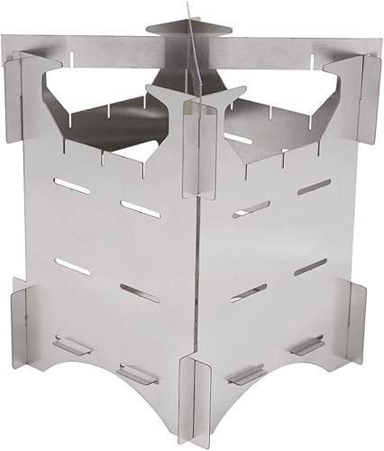 Estufa de leña portátil plegable estufa de campamento de acero inoxidable mini cocina para acampar al aire libre senderismo picnic