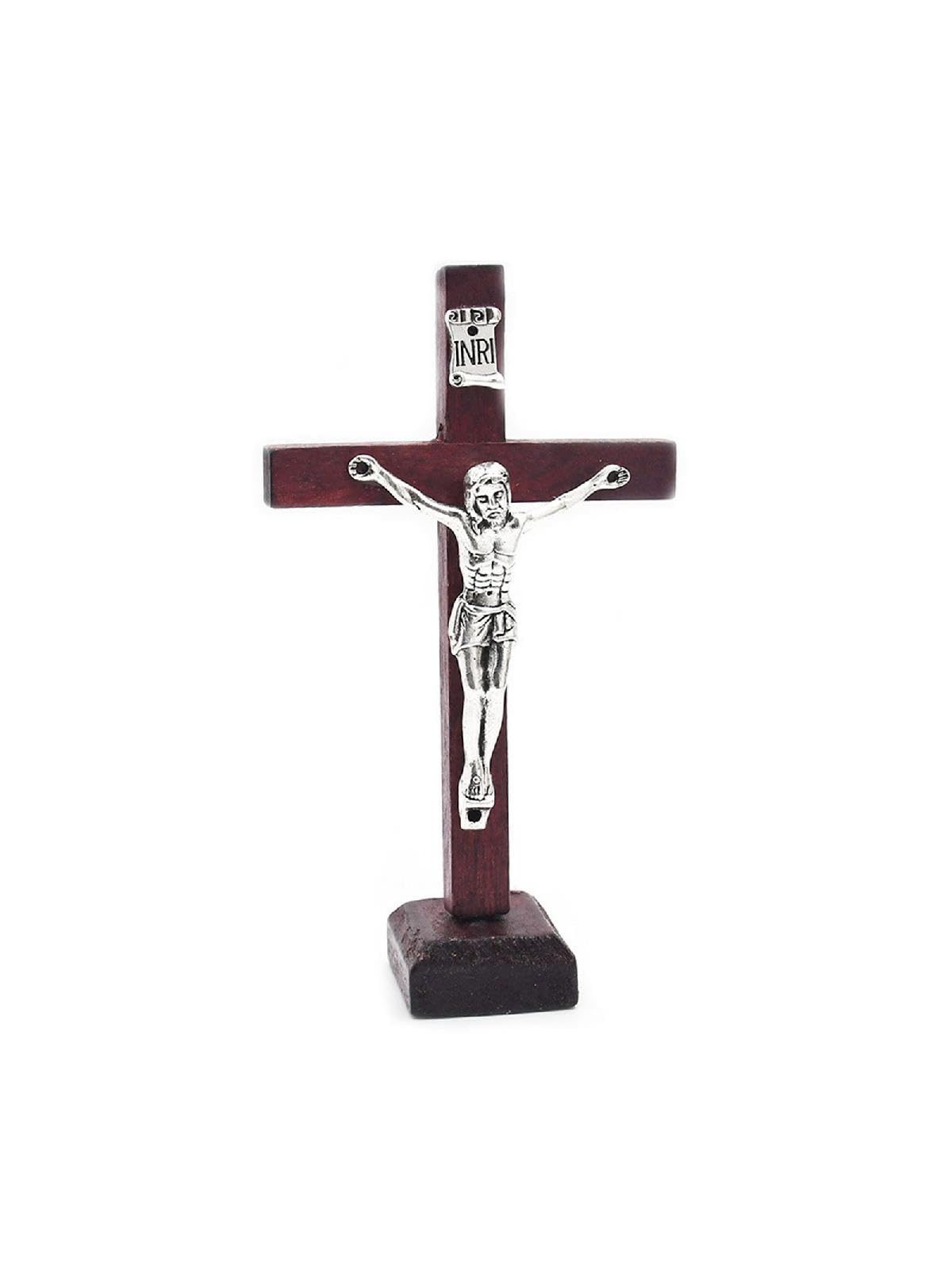 YROHGKPN crucifix standing, Wooden Catholic Jesus for Cross Crucifix with Stand Religious Prayer Tabletop De Table Cross Standing Easter