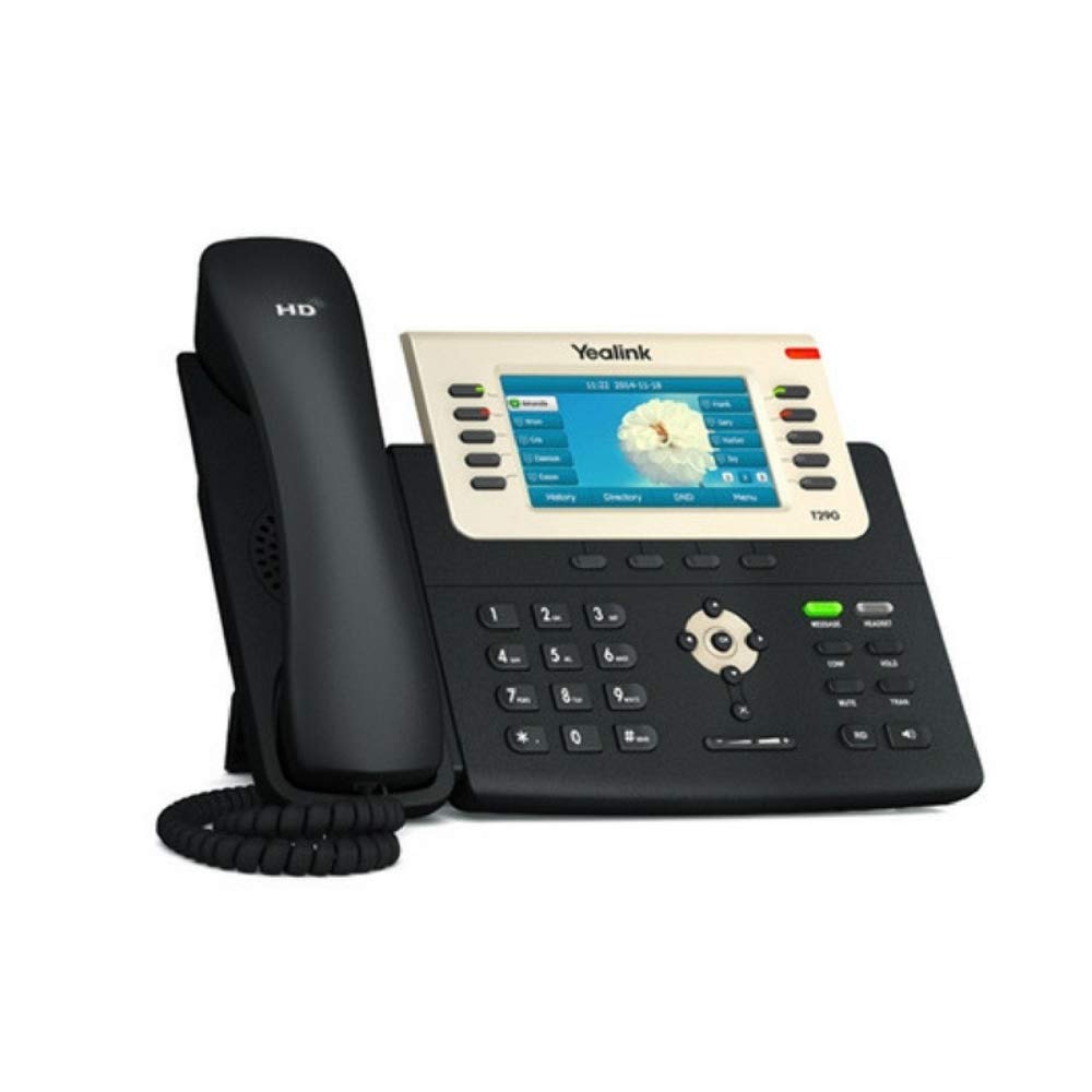 Yealink SIP-T29G Professional Gigabit IP Power over Ethernet przewodowy telefon z technologią Optima HD i 4,3-calowym podświetlanym kolorowym wyświetlaczem LCD - czarny