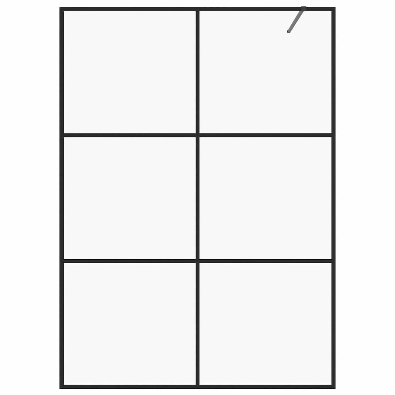 Parete per Doccia Walk-in Vetro Trasparente ESG 140x195cm Nera,Parete per Doccia Walk-in,Porta Doccia,Parete Vasca da Bagno,Parete Doccia -151027