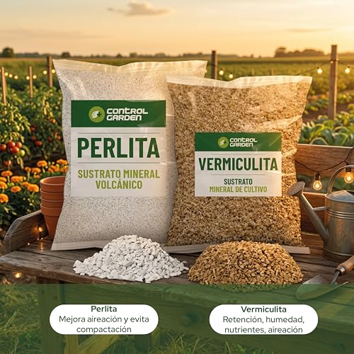 Miniatura 6 de Control Garden Pack Perlita 10l Vermiculita 10l Sustrato Para Plantas Y Cultivos Interior Y Exterior Fabricado En España