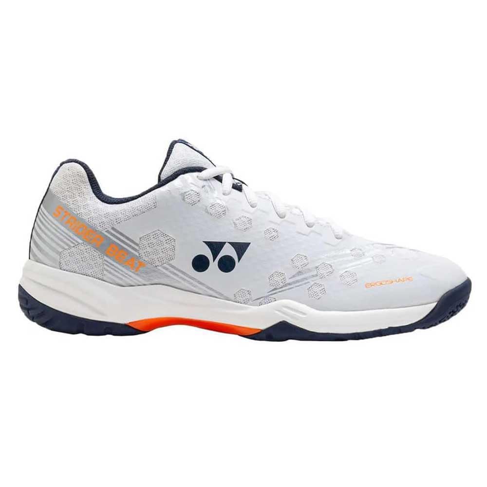 YONEX Power Cushion Strider Beat Badmintonschuhe, Weiß/Orange, SHBSB1