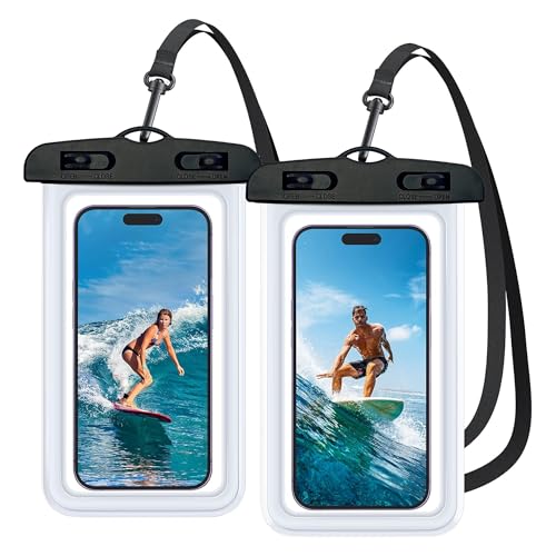 (PACK OF 2) INFLUX Floating Waterproof Phone Pouch up to 7.0 Compatible with iPhone 16/15/14/13 Series S23 S24 ultra for Swimming Travel Beach Essential