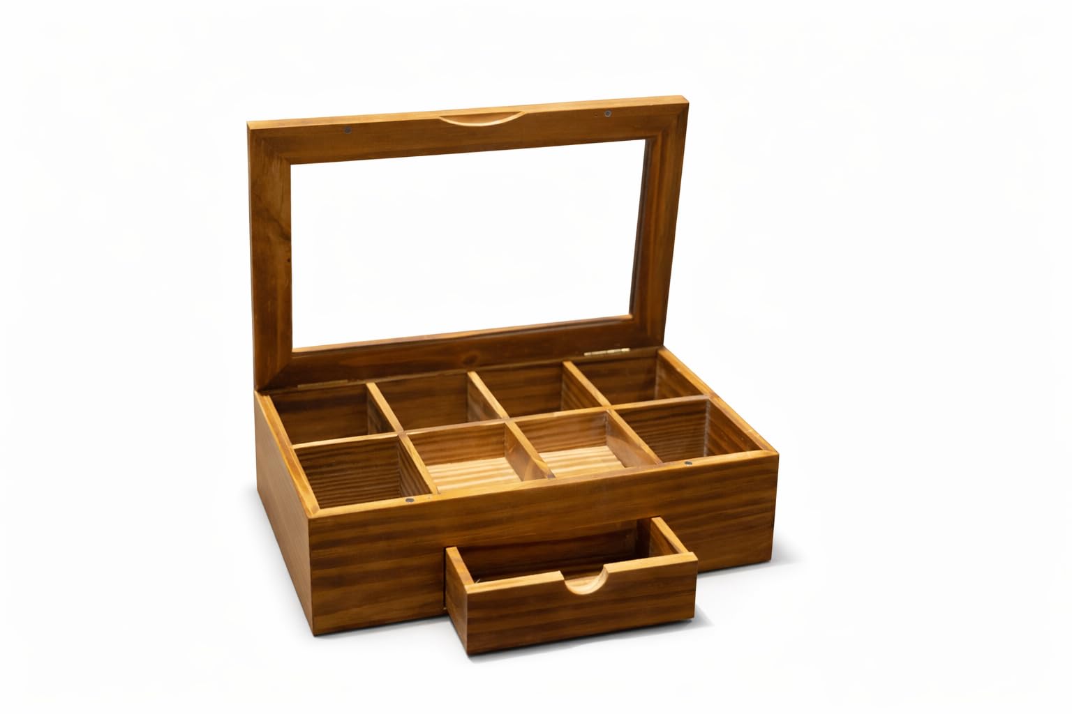 Tea Box Organizer with Drawer – 8 Compartment Beachwood Tea Bag Storage Box with Acrylic Window & Magnetic Lid, Wooden Tea Chest Holder for Countertop, Housewarming & Birthday Gift for Women-image-39