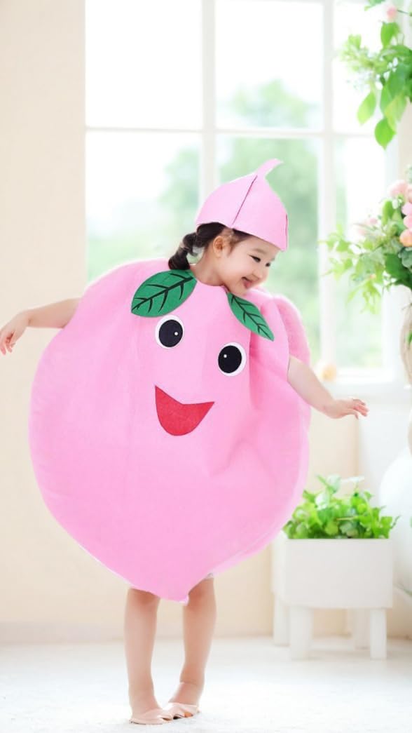 – Sweet seven Kids Fruit Costume - Cute Cartoon Peach Cosplay for Comfortable & Portable Fancy Dress Parties - Novelty Children's Outfit for Fun Celebrations