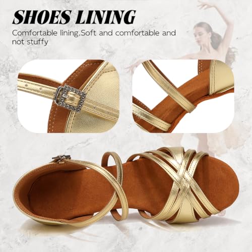 Ballroom Latin Dance Shoes for Women Open Toe Salsa Tango Professional Dance Shoes 3 Inch3