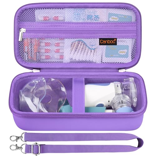 Image of Canboc Travel Case for Portable Nebulizer, Handheld Nebulizer for Adults, Mesh Nebulizer Bag with Removable Shoulder Strap, Mesh Pocket fit Medication or Essentials, Purple (Case Only)