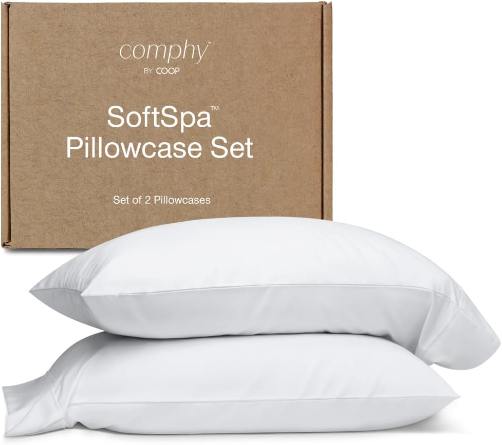 Comphy SoftSpa Pillowcase Set of 2, White Super Soft Pillow Cases Queen, Pillow Cases, Luxury Spa, Breathable, Hotel Quality Pillow Cases