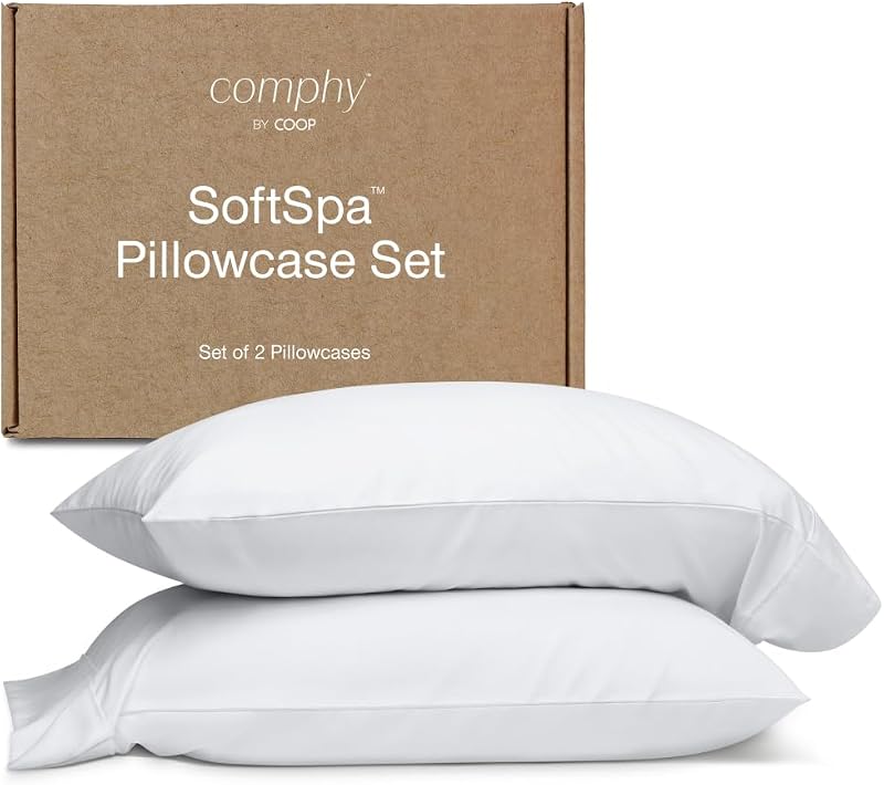 Comphy SoftSpa Pillowcase Set of 2, White Super Soft Pillow Cases Queen, Pillow Cases, Luxury Spa, Breathable, Hotel Quality Pillow Cases