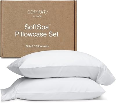 Coop Home Goods Comphy SoftSpa Pillowcase Set of 2, White Super Soft Pillow Cases Queen, Pillow Cases, Luxury Spa, Breathable, Hotel Quality Pillow Cases