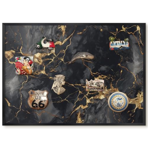 Tablón de anuncios decorativo 70x50 con marco negro para notas