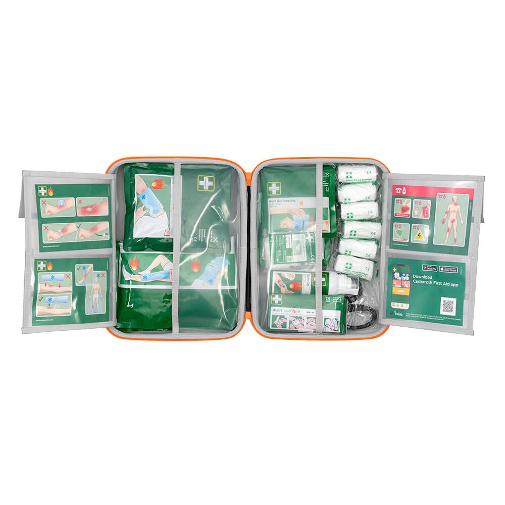 Verbandkoffer bei Verbrennungen, CEDERROTH First Aid Burn Kit, 30,5x8,6x24,5 cm, Art.-Nr. 611967 | Verbandskasten | Notfallkoffer | Erste Hilfe Kasten