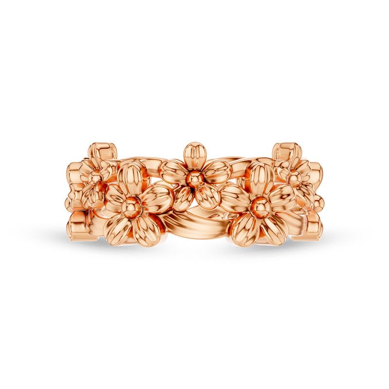 Image of Kisna Diamond & Gold Jewellery 18KT (750) Rose Gold For Women|Real Gold Ring|Gold Ring Women|Stylish & Simple Daily Wear Gold Ring|Gift for Her, Birthday, Anniversary|Florais Gold Ring S16