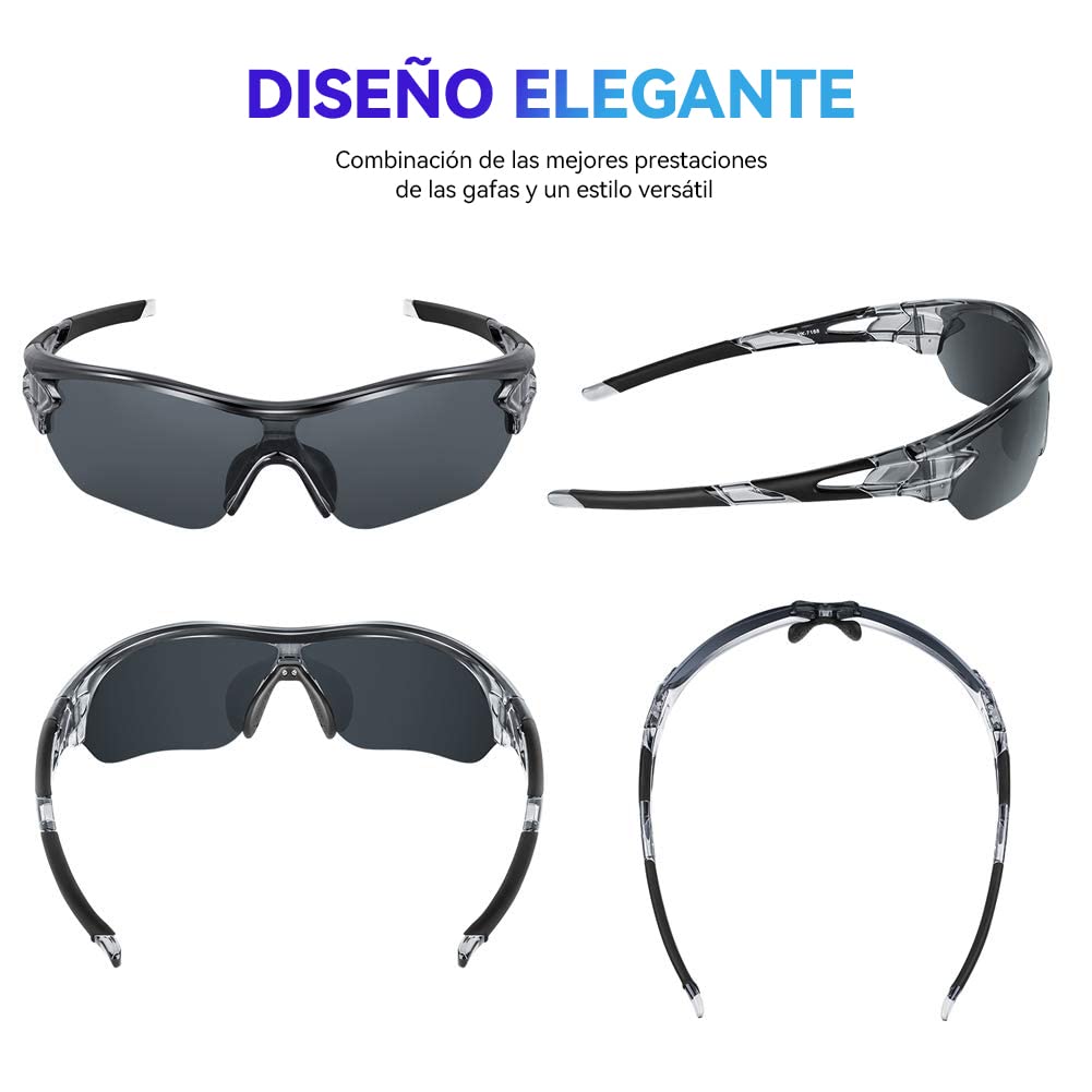 BEACOOL Occhiali da Sole Sportivi Polarizzati Uomo Donna Adolescente Ciclismo Baseball Militare Running Driving Pesca Golf Motocicletta Tac UV400