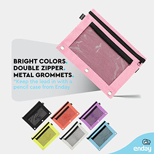 Image of Enday Pink Pencil Pouch For 3 Ring Binder, Zippered Binder Pencil Pouches, 3 Ring Pencil Pouch for Binder, Pencil Case for Binder, Large Pencil Bags for School, Home, and Office