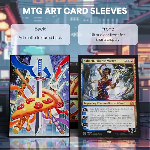 Image of Kabinka MTG Card Sleeves - Turtles 100 Standard Size Pack Clear Front & Matte Finish Back MTG Sleeves for Magic The Gathering TCG
