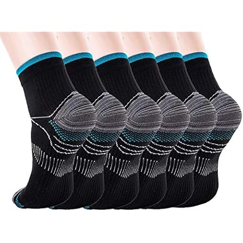 Compression Socks for Women & Men-Upgraded Sport Plantar Fasciitis Arch Support- Low Cut Compression Foot Socks Best for Athletic Sports, Running, Medical, Travel, Pregnancy (6 Pairs) Cover