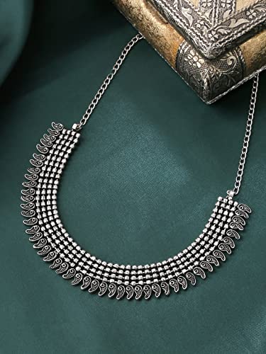 Adjustable Oxidised Beads Studded Choker Necklace (NK 4)