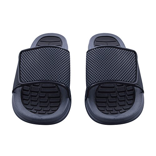 Sky Sole Mens Slide Sandals with Adjustable Strap in Black Trim, Size 10