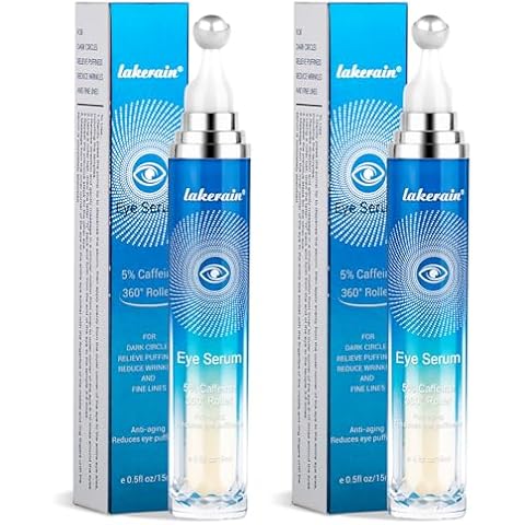 5% Caffeine Eye Serum with 360° Massage Rollerball Topper,Caffeine Eye Cream for Dark Circles,Wrinkles,Puffiness and Fine Lines,Under Eye Roller Cream Eye Bags Treatment for Women and Men Cover