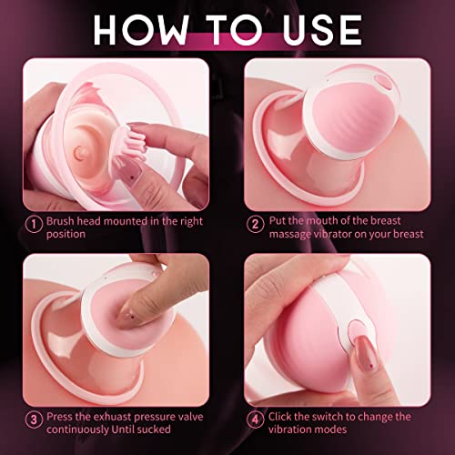Nipple Sex Toys For Women,Nipple Toy Manual Sucking Stimulator Massager With 10 Vibrator Rotation Modes, 3 Brush Heads Nipple Clamps Adult Sex Toys & Games For Women Female Couples #TOP5