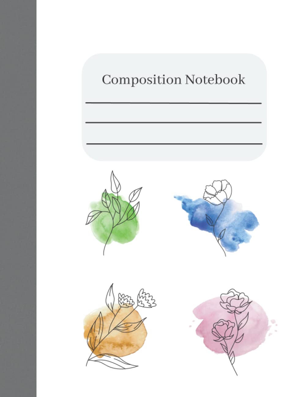 Vintage Floral College Ruled Composition Notebook