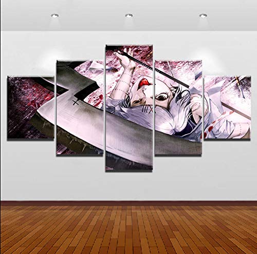5 Leinwandbilder Rahmenlos Wandbilder Wohnkultur Leinwanddrucke Anime Tokyo Ghoul Rolle Bild auf Leinwand Dekoartikel Drucke auf Leinwand
