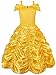 Produktbild JerrisApparel Mädchen Belle Kostüm Prinzessin Kleid Drop Shoulder Cosplay Kostüm (Gelb, 7-8 Jahren)