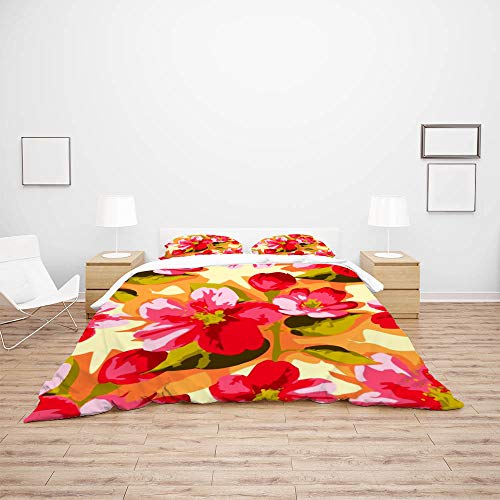 Housse de couette fleur de pommier en tissu 100% polyester lit Long Twin