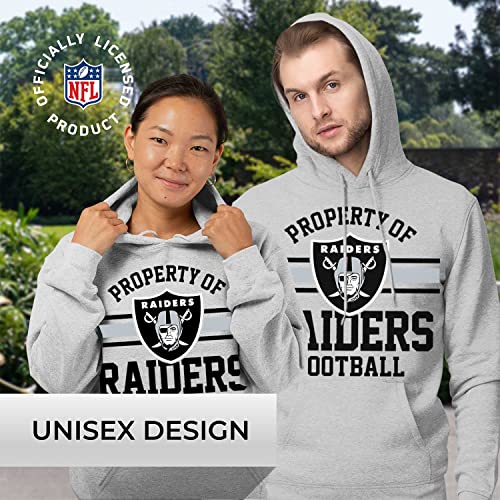 Team Fan Apparel NFL Adult Property Of Hooded Sweatshirt - Cotton & Polyester - Stay Warm & Represent Your Team in Style (Las Vegas Raiders - Sport Gray, Large) - Image 2
