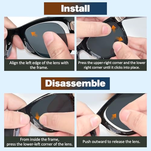 Image of Yeahxing Lenses Compatible with Ray-Ban Meta Glasses Gen 2 /1 /Wayfarer | Polarized lenses for 53mm Large /50mm Regular Wayfarer. Fits RW4006 /RW4012 /RW4008. UV protection, scratch-resistant.