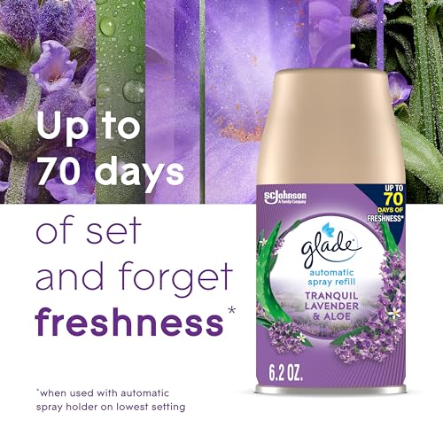Image of Glade Automatic Spray Refill, Air Freshener for Home and Bathroom, Tranquil Lavender & Aloe, 6.2 Oz, 3 Count