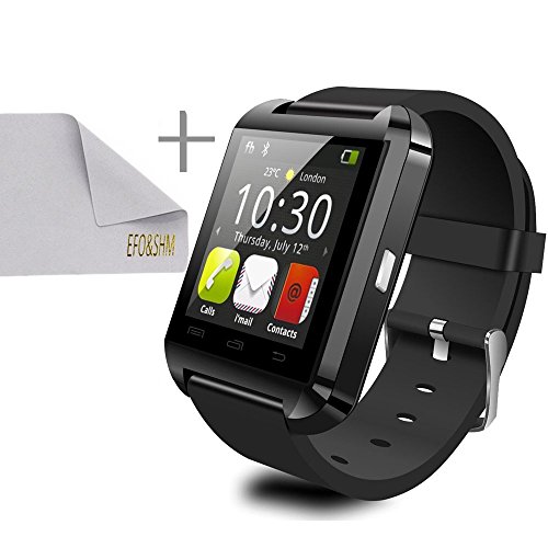 EFOSHM V8 Smartwatch Phone for IOS Android iPhone 6 Plus 5S 5C 5 4S, iPad Air, mini, Samsung Galaxy S6 S5 S4 S3, Note 4 3 2, Tab 4 3 2 Pro, Nexus 4 5 7 10, HTC One, One 2(M8), LG G3, MOTO X G - Black