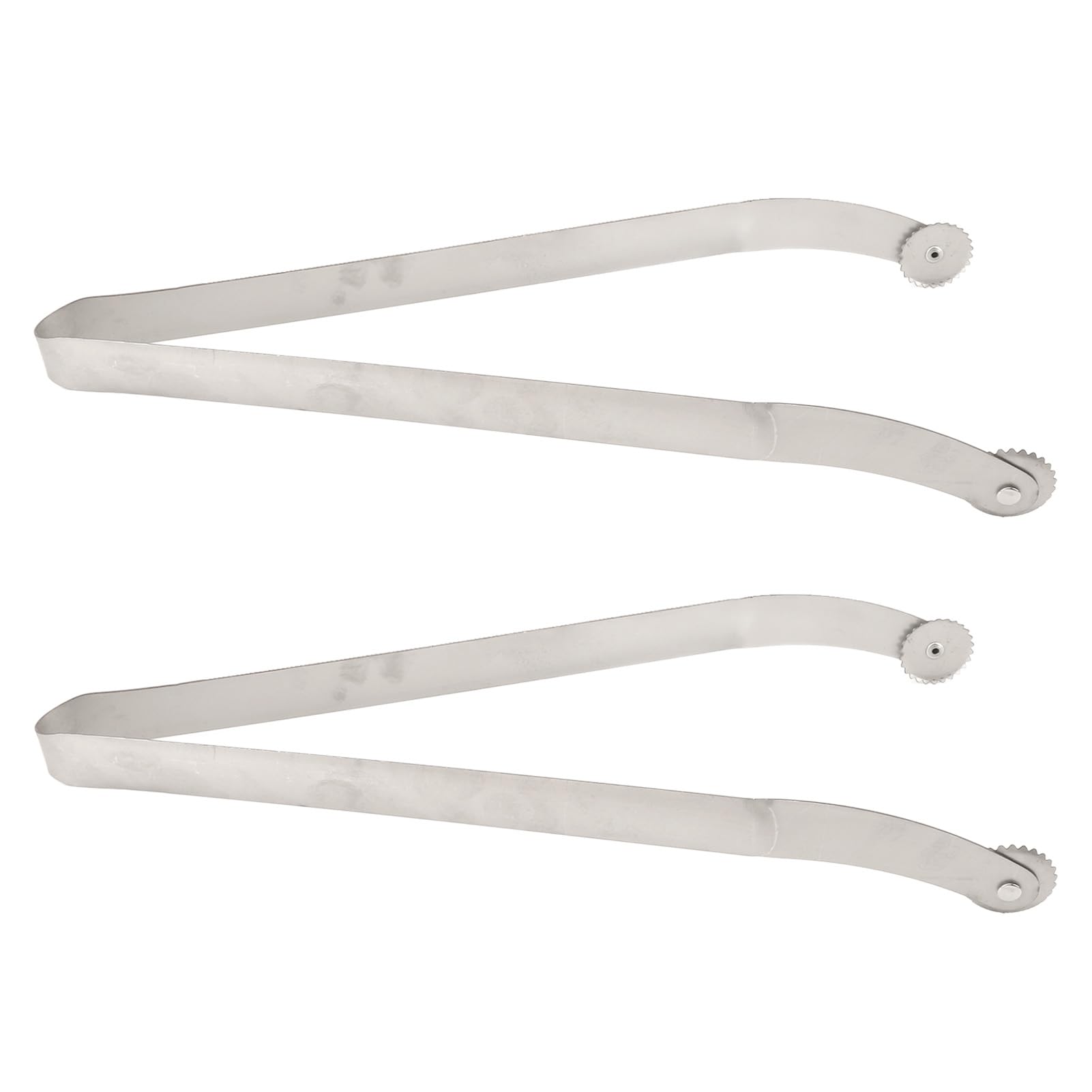 BBQ Sausage Turning Tongs Stainless Steel Long Handle BBQ Kitchen Grill Flipping Tong for Turning Bacon Steak Meat Vegetables Outdoor Grilling Indoor Cooking 38cm 2PCS