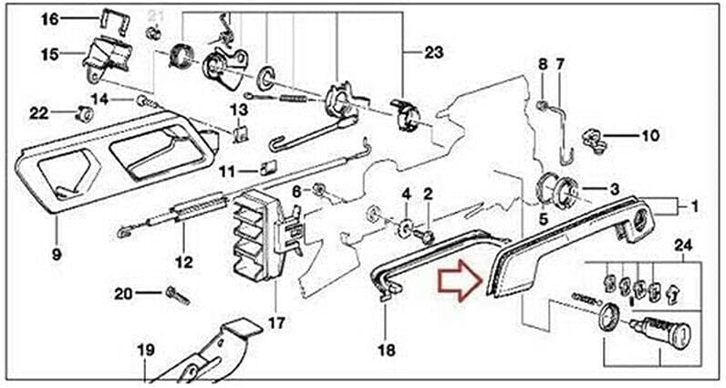Miniatura 4 de Juego de 4 juntas de repuesto para manija de puerta BMW E36 E34 E32 Z3 3 5 7 Series delantera y trasera automotriz exterior sellos de goma negro