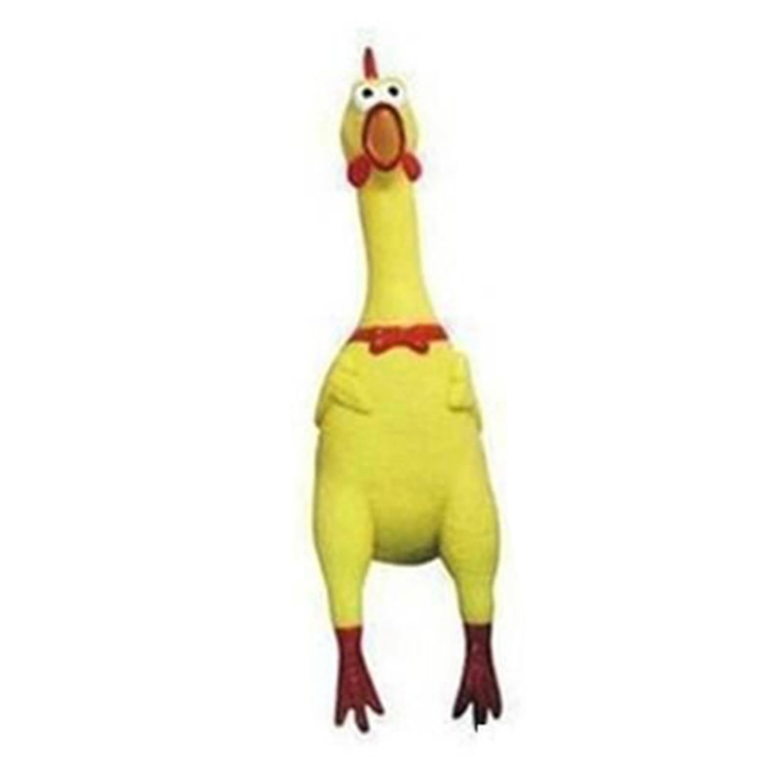 matumou 17cm Yellow Screaming Rubber Chicken Toy Pressure Relief Squeak Squeaker Gift