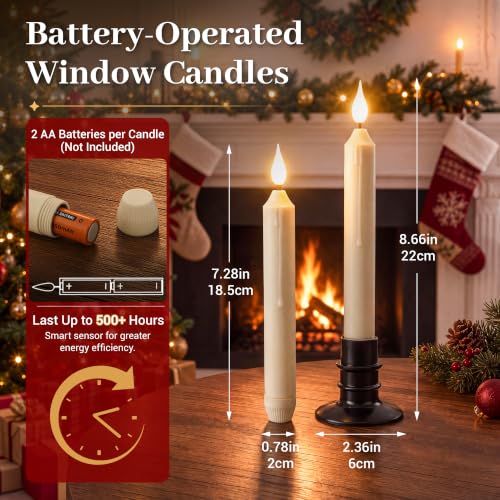 10 Pack Dusk to Dawn Window Candles Battery Operated with Sensor - Image 3