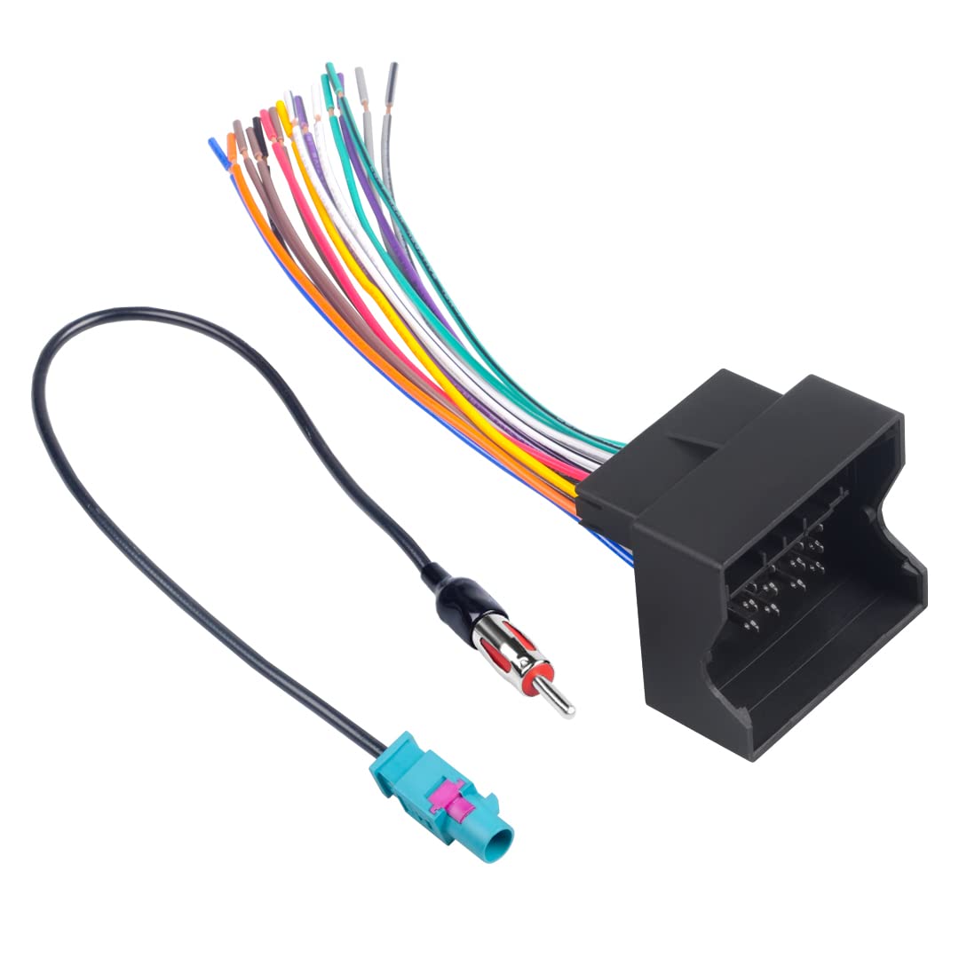 BATIGERadio Wiring Harness Connector Set to OEM Plug for BMW 3/5, Volkswagen 2004-2015, Audi 2002-2010