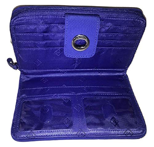 Vera Bradley Iconic RFID Turnlock Wallet in Gage Blue Microfiber3