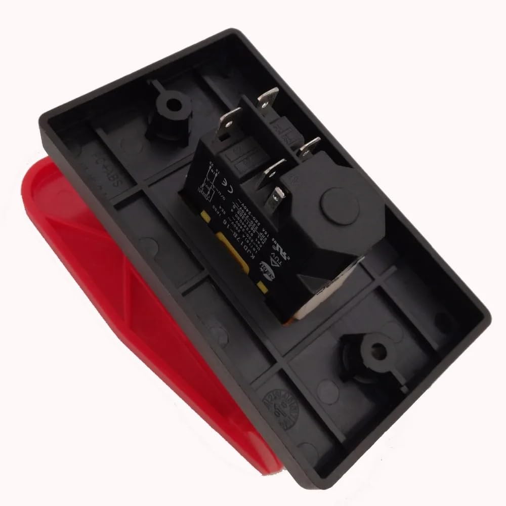 1 interruptor pulsador electromagnético de paleta, 220 V-240 V, 16 A, 5E4, con tapa de parada de emergencia.