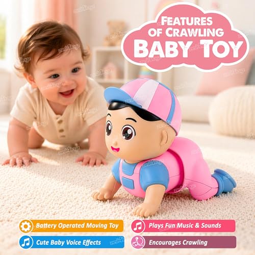 Image of Zest 4 Toyz Musical Toys for Kids | Crawling Baby Toys for 6 to 12 Months | Interactive Learning Sound Action Toy with Soft Music for Babies Toddlers Infant | Birthday Gift | (Assorted Color)