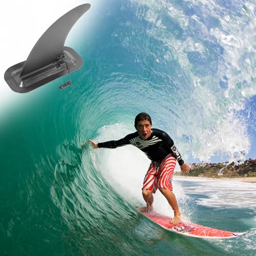 Surfbrett Finne, Longboard Finne, Surfbrett Flossen Ersatz Zubehör, Finne Abnehmbare, Erhöht die Stabilität und Balance des Surfbretts, für Longboards, Surfbretter, Stand-Up-Paddleboards, Schwarz