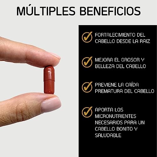 Biotina Vitaminas para Caída Cabello. Cápsula Crecimiento del Pelo, Piel y Uñas.Suplemento Anticaída para Fortalecer y Aumentar el Crecimiento Capilar con Zinc +Vit B1+ Selenio.Fórmula Potente - imagen 3