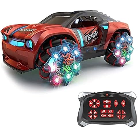MUMUMI Drift 2.4G 360° Rotating RC Car Toy With Colorful Lights,1/16 Bigfoot Multifunctional Horizontal RC Vehicle, USB Charging,Kid's Christmas Remote Control Toy Car Gift (Color : Red) Cover