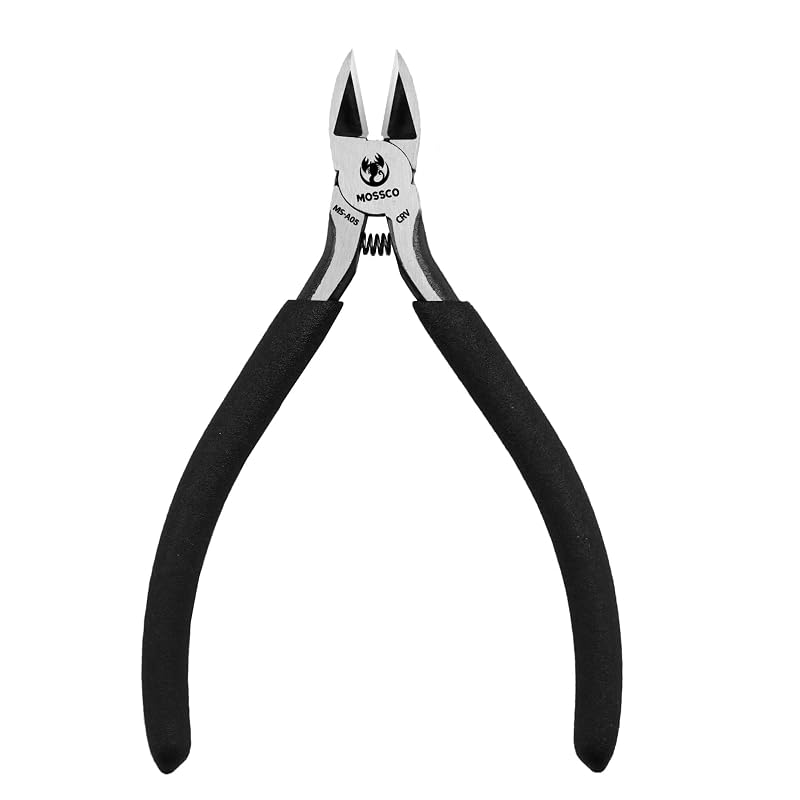 Alicate de Corte Diagonal MOSSCO de 12,7 cm em Aço CR-V com Cabeça Angulada e Mola, para Eletrônica e Peças Impressas em 3D