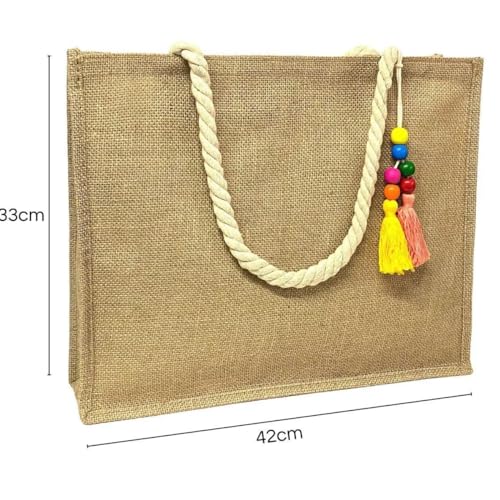 Bolsa Praia Feminina Ombro Com Alça De Corda trançada com Zíper - Palha