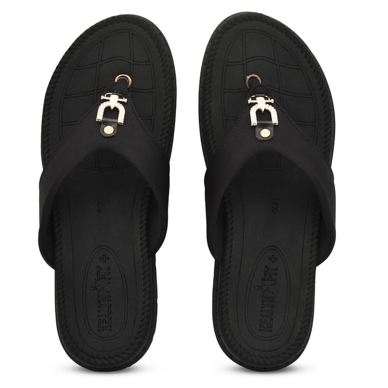 Image of HEALTH FIT Diabetic & Orthopedic with Super Extra Soft Ortho Care Anti-Skid Doubleu Flip-Flops for women Slippers /Doctor Chappal & Footwear HF329