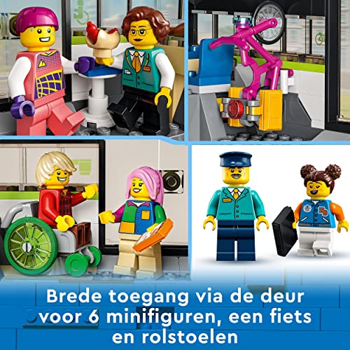 LEGO City Passagierssneltrein - Incl. Bestuurbare Speelgoed Trein met Werkende Koplampen, 2 Wagons, 24 Railstukken en 6 Minifiguren - Cadeau voor Jongens en Meisjes vanaf 7 Jaar - 60337 - Image 6