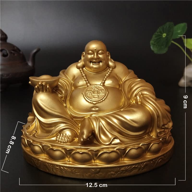 Amazon.co.jp: XIALON 3.55インチ 金色 中国風水 笑っている仏像 弥勒