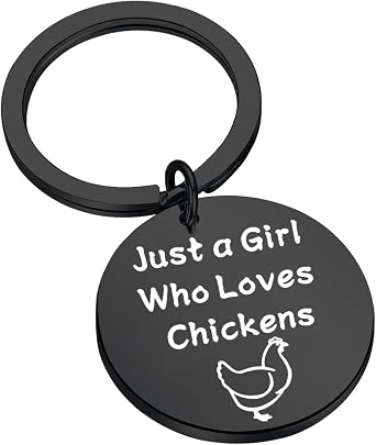 BEKECH Chickens Keychain Chickens Lover Gift Just A Girl Who Loves Chickens for Chicken Fan